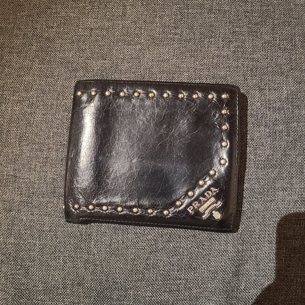 Prada Studded Leather Wallet